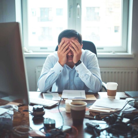 verzweifelter Mann am Computer